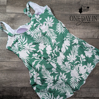 Eomenie Plus Size Tropical Swimdress One Piece Swimsuit Size 20W