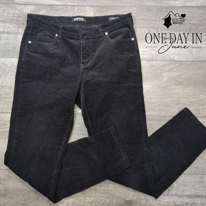 Buffalo David Bitton Supreme Mid Rise Skinny Corduroy Pants Black NWT Size 8