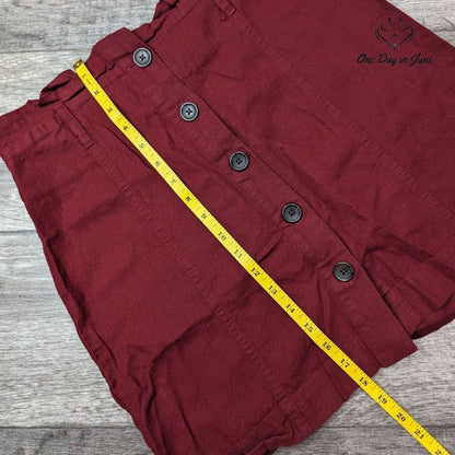 Banana Republic Linen Button Front Mini Skirt Size 6