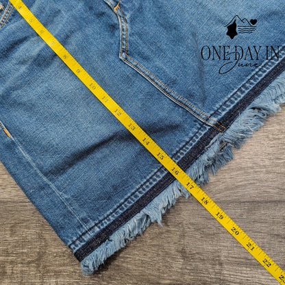 Rag & Bone Denim Mini Skirt Raw Frayed Hem Blue Jeans NWT Size 8 (29)