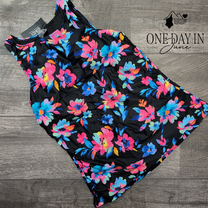 Daci Floral High Neck Tankini Top Size L