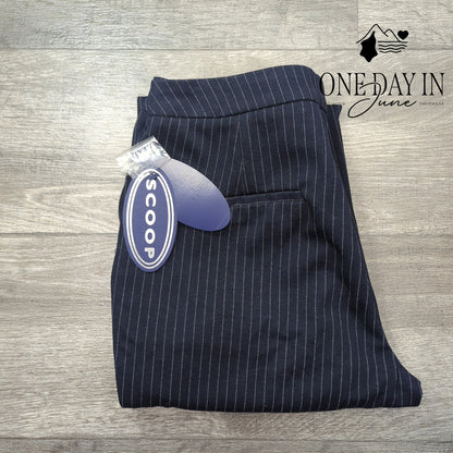 The Scoop Womens Skinny Trouser Pants Navy Pinstripe Dress Pants NWT Size 8