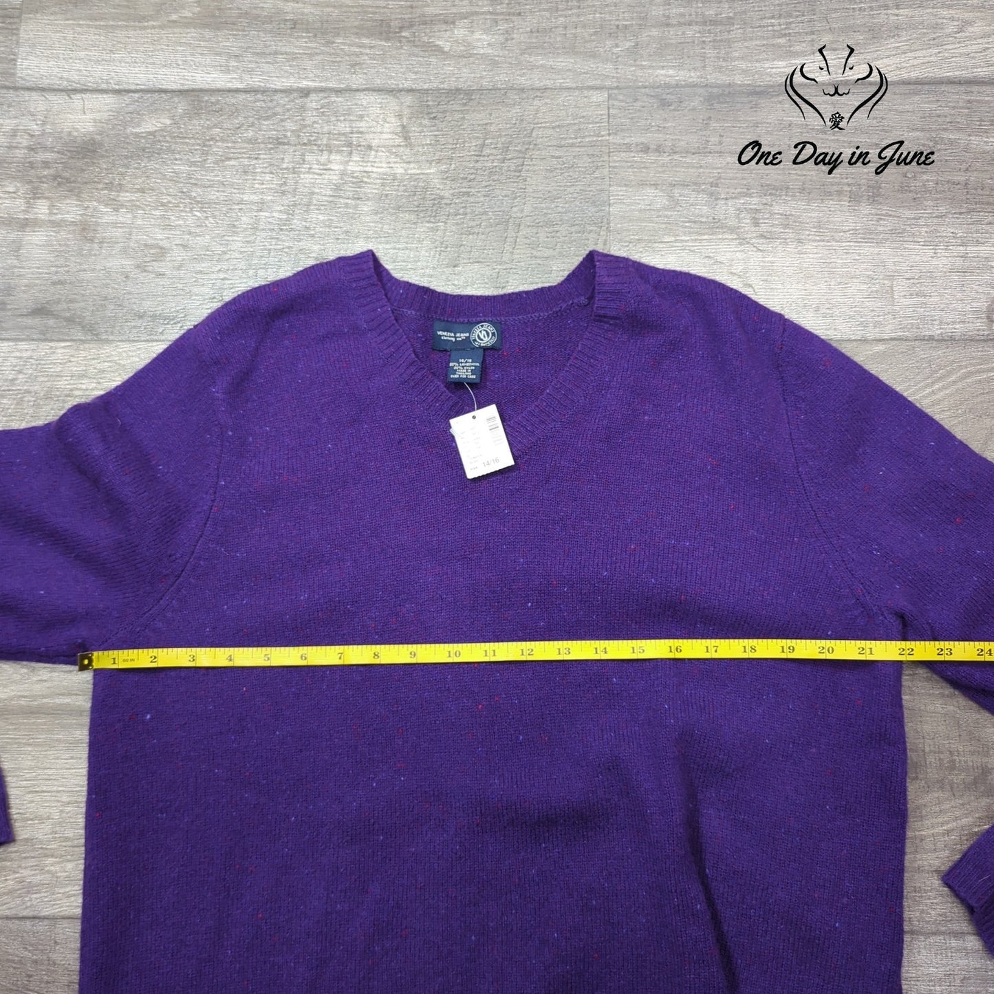 Venezia Jeans Lambswool Pull Over V Neck Sweater Size 14/16