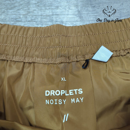 Noisy May Droplets Waterproof Cargo Rain Pants Camel Brown Drawstring Size XL