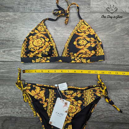 Fokulunda Halter String Bikini Swimsuit Size M