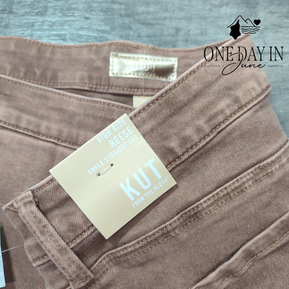 Kut from the Kloth Reese High Rise Ankle Straight Jeans Plus Pink NWT Size 24W