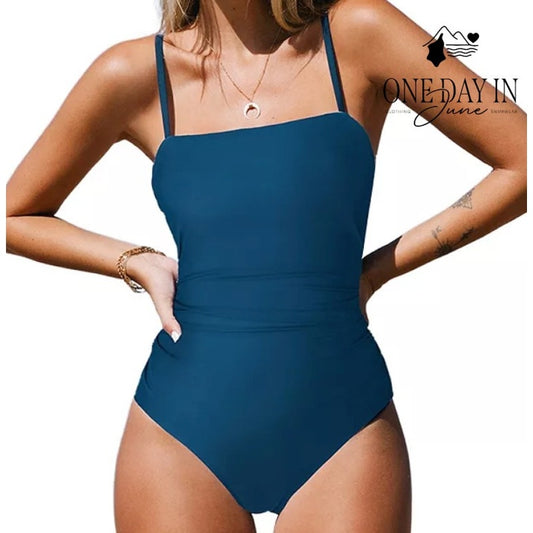 Cupshe Straight Front Tummy Control One Piece Swimsuit Size L