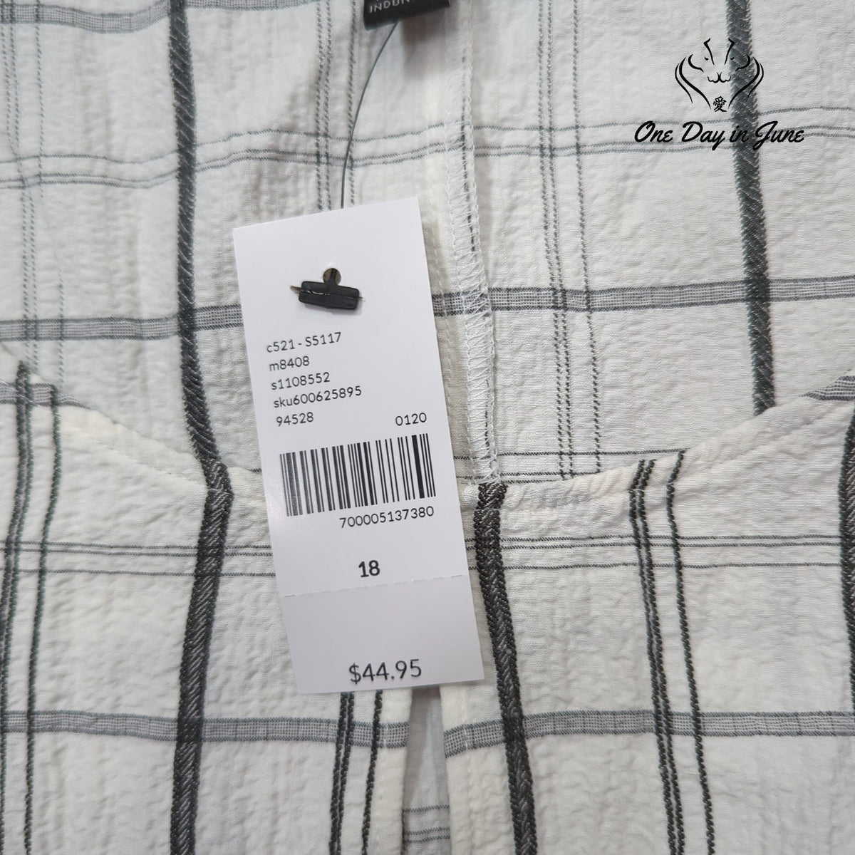 Lane Bryant White Gray Plaid Sleeveless Tank Top Blouse NWT Size 18