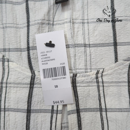 Lane Bryant White Gray Plaid Sleeveless Tank Top Blouse NWT Size 18