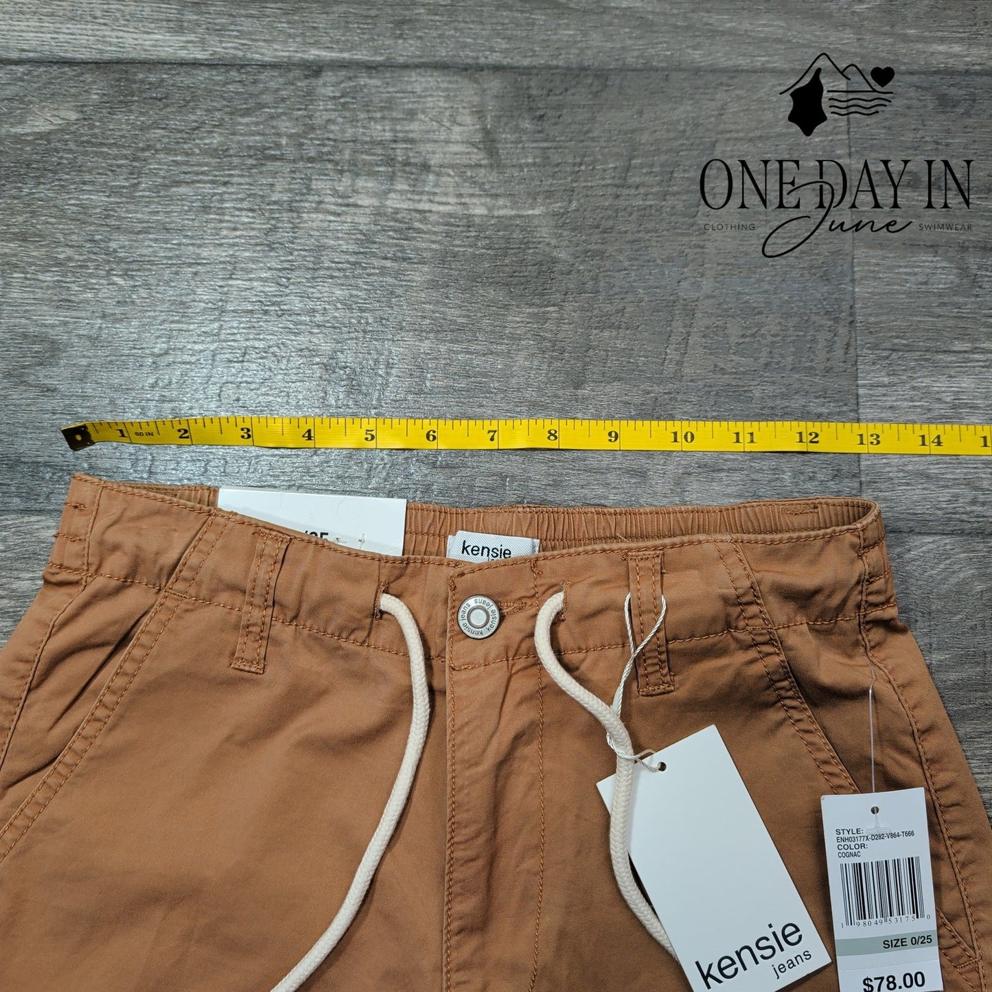 Kensie The Girlfriend Pants Cognac Drawstring Cuffed Chino NWT $78 Size 0 (25)